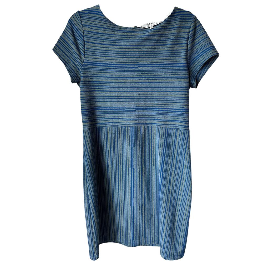 EUC Sade New York Women’s Blue & Gray Vintage Dress Size 8 Y2K Retro CasualChic